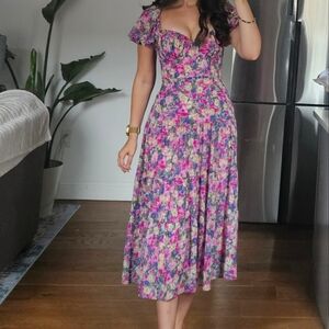 ASTR the Label Soho Sweetheart Puff Sleeve Dress Size S